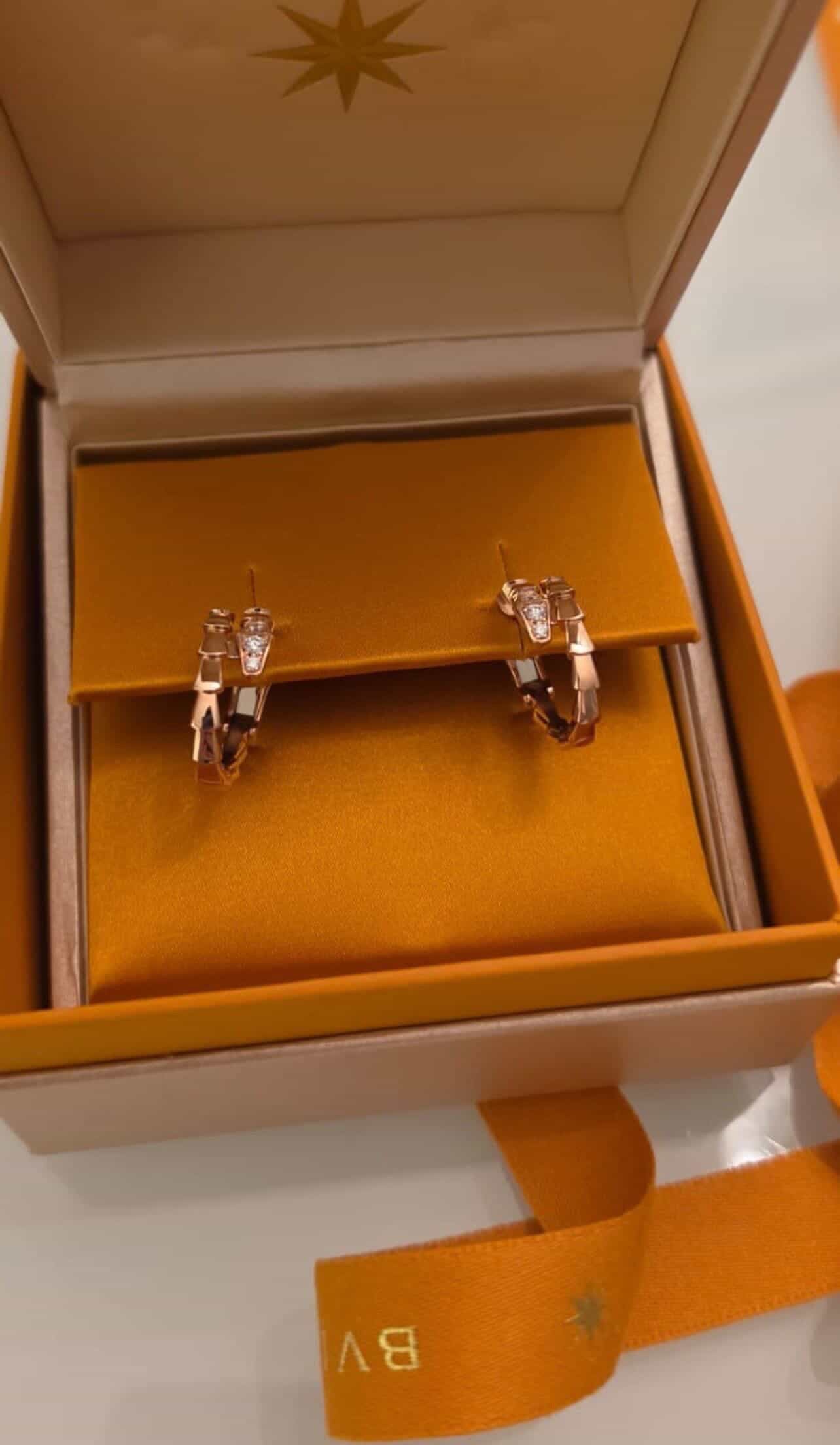 Bvlgari Serpenti Viper Earrings – 18kt Rose Gold & Diamonds (Brand New, Full Set)