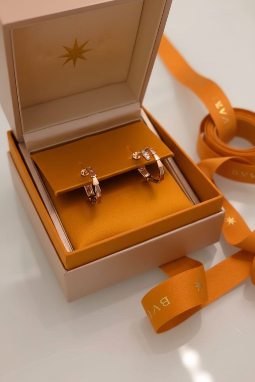 Bvlgari Serpenti Viper Earrings – 18kt Rose Gold & Diamonds (Brand New, Full Set)