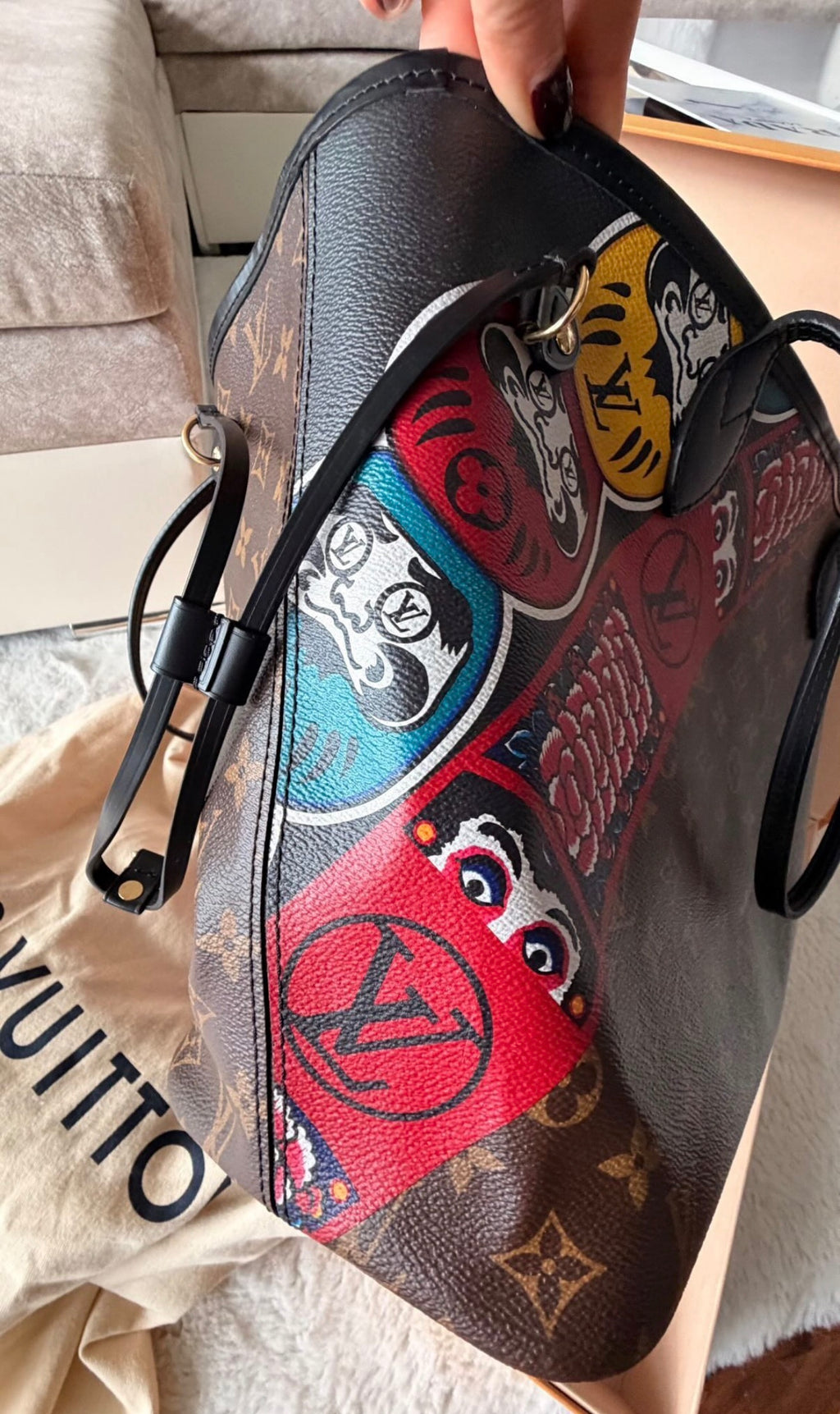Louis Vuitton Neverfull MM Kabuki Kansai Yamamoto Limited Edition Tote Bag