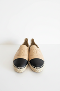 Authentic Chanel Espadrilles – Quilted Black Suede/Leather – Size 39 – Excellent Condition