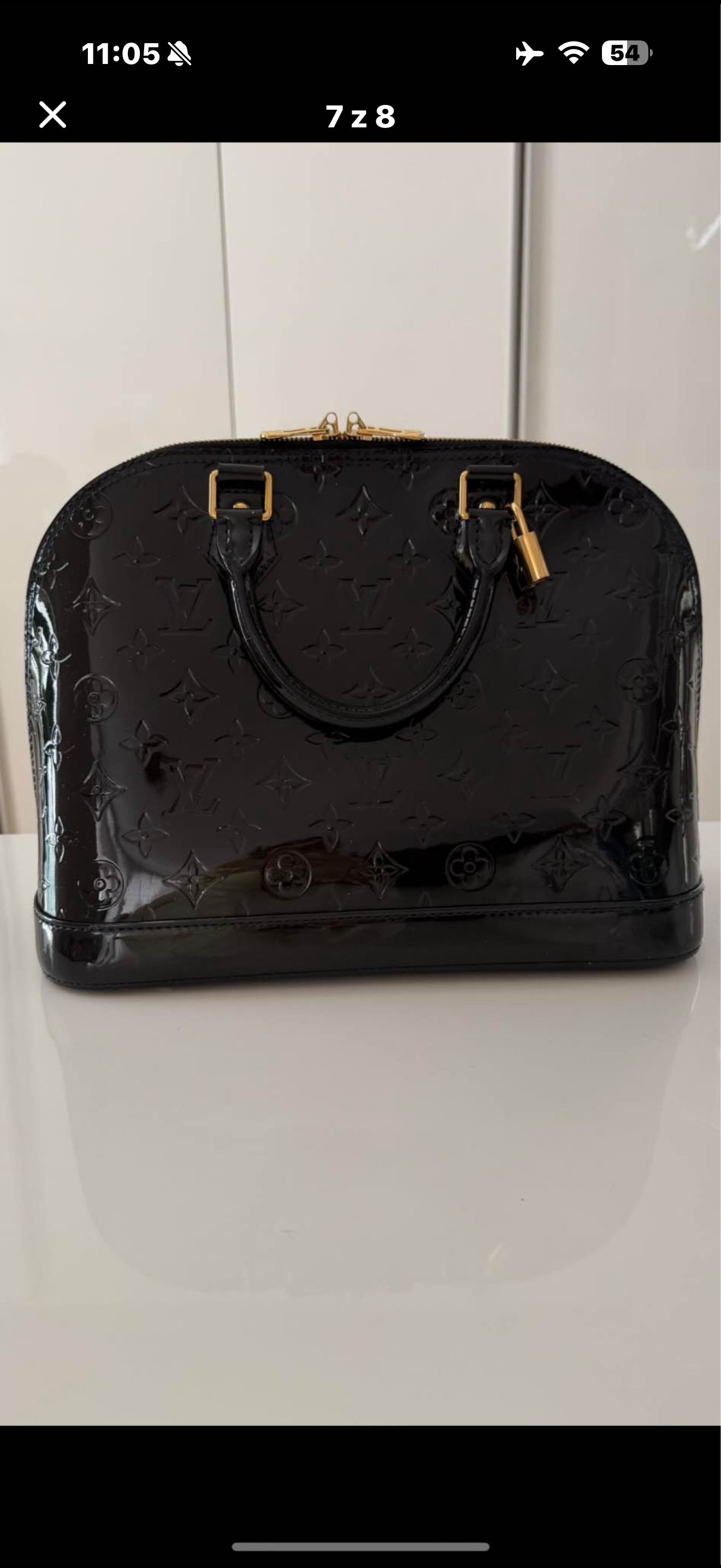 Authentic Louis Vuitton Alma PM Monogram Vernis Black Amarante Handbag