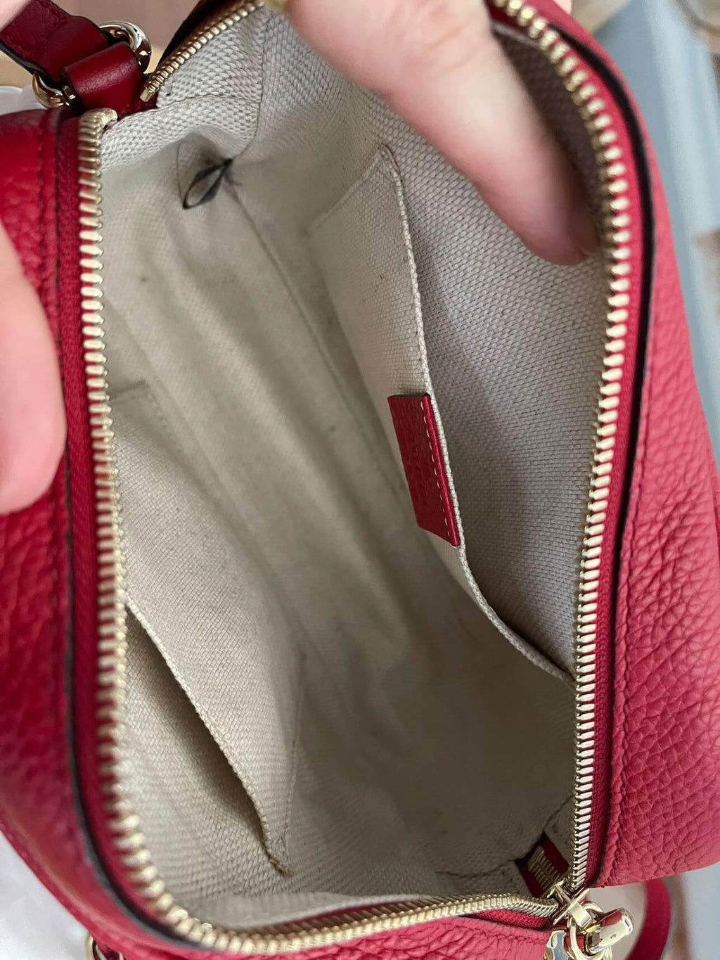 Gucci Soho Disco Leather Crossbody Bag - Bright Red
