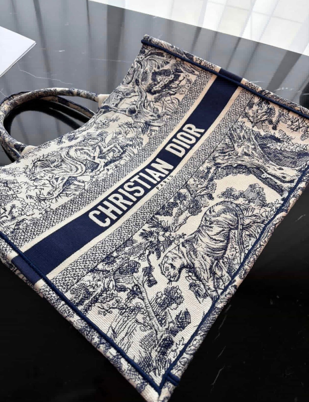 Dior Book Tote Medium Embroidered Canvas Bag – Like New