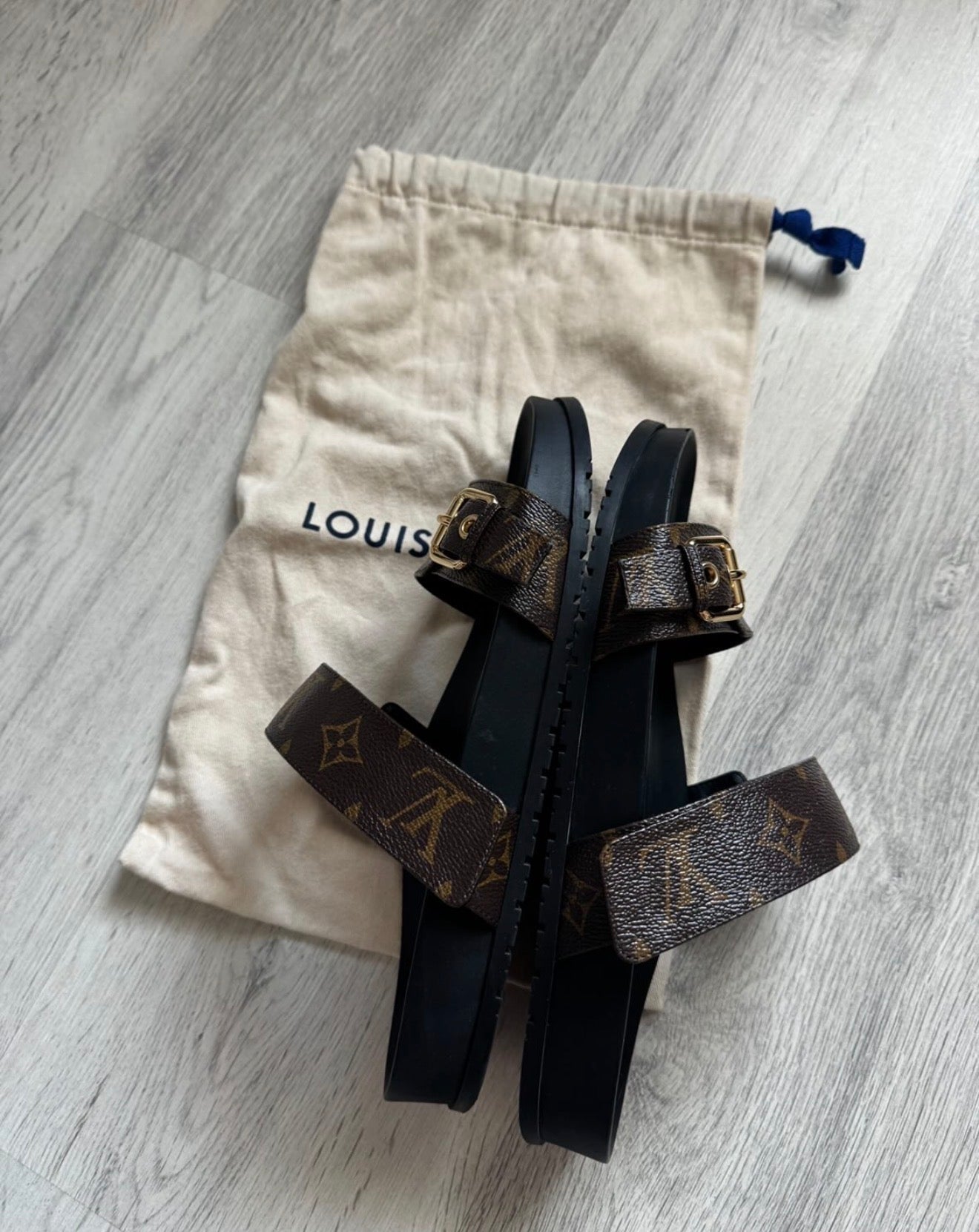 Louis Vuitton Bom Dia Flat Comfort Sandals – Monogram Canvas (Size 41)