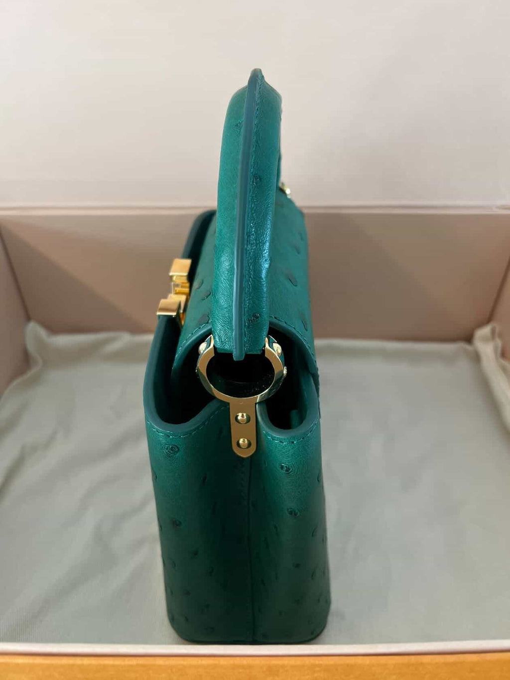 Louis Vuitton Capucines Mini Ostrich – Emerald Green / Pre Owned / Luxury Brands Malta