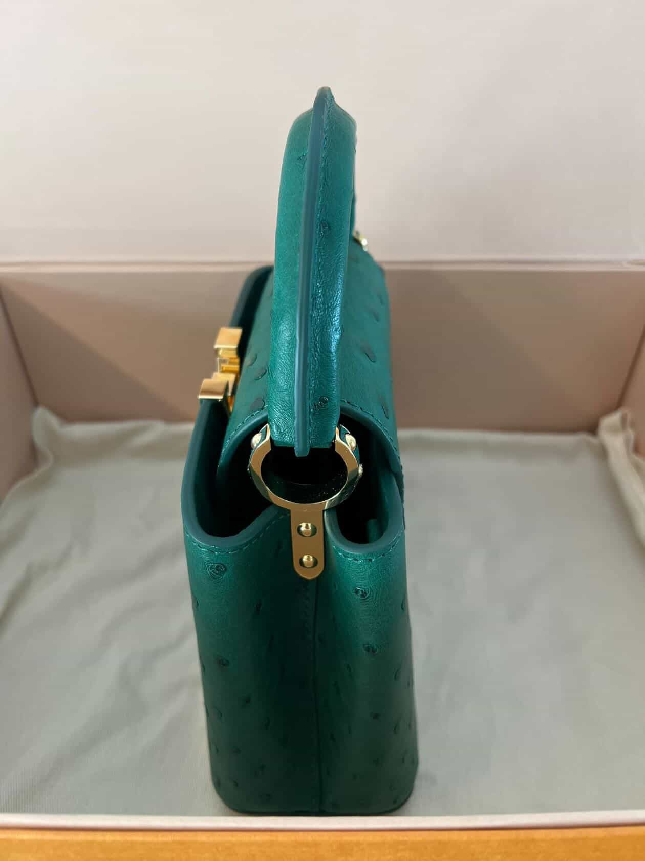 Louis Vuitton Capucines Mini Ostrich – Emerald Green / Pre Owned / Luxury Brands Malta