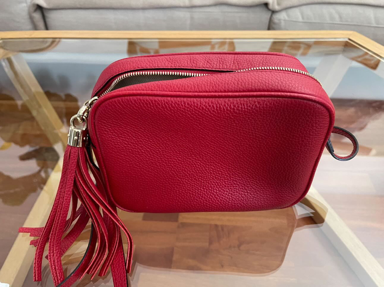 Gucci Soho Disco Leather Crossbody Bag - Bright Red