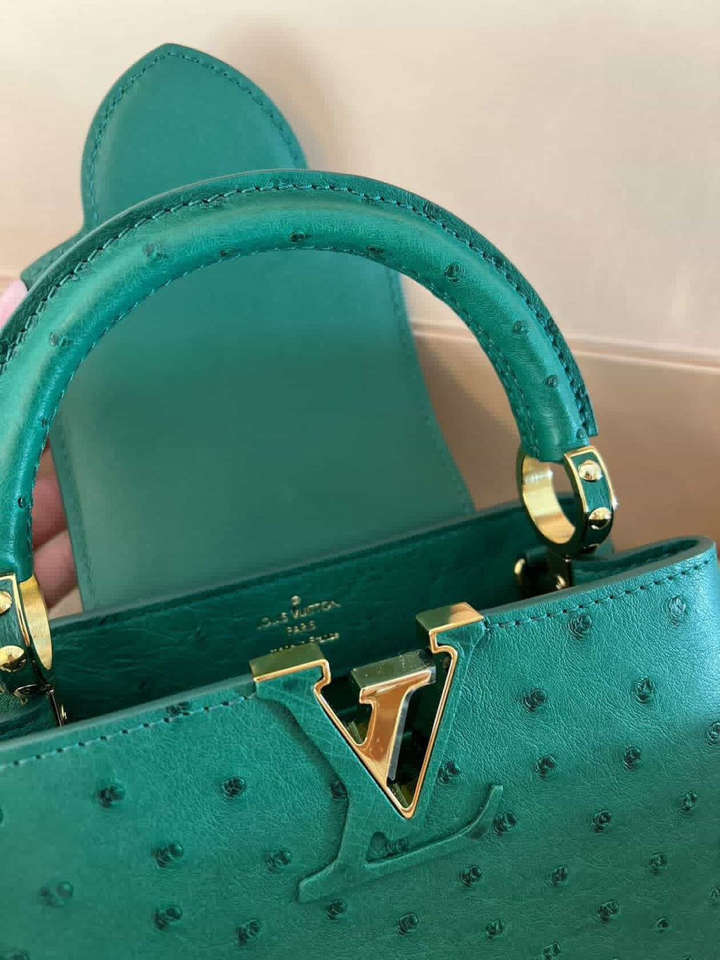 Louis Vuitton Capucines Mini Ostrich – Emerald Green / Pre Owned / Luxury Brands Malta