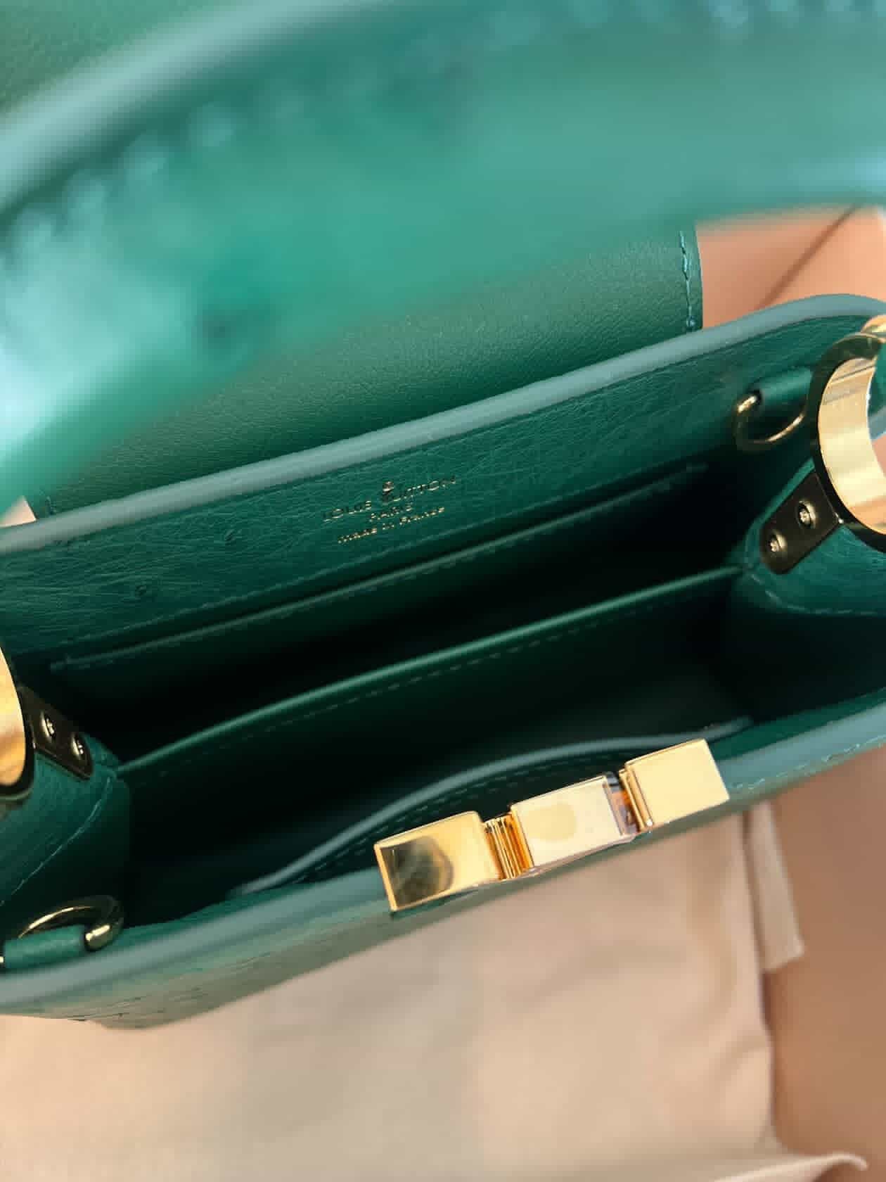 Louis Vuitton Capucines Mini Ostrich – Emerald Green / Pre Owned / Luxury Brands Malta