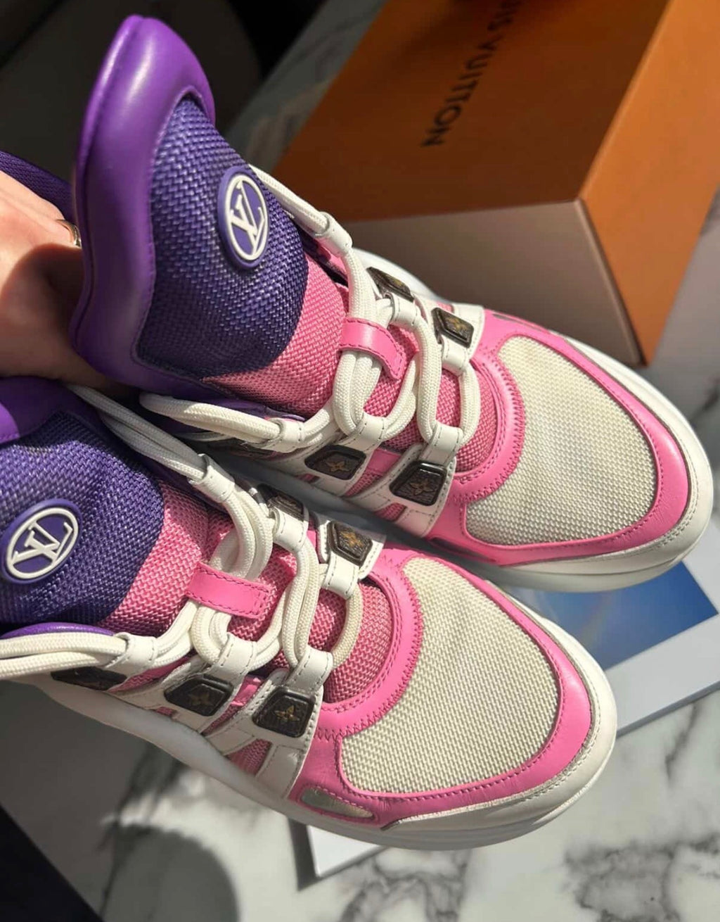 Authentic Louis Vuitton Archlight Sneakers Purple Pink Size 39 | Full Set with Receipt