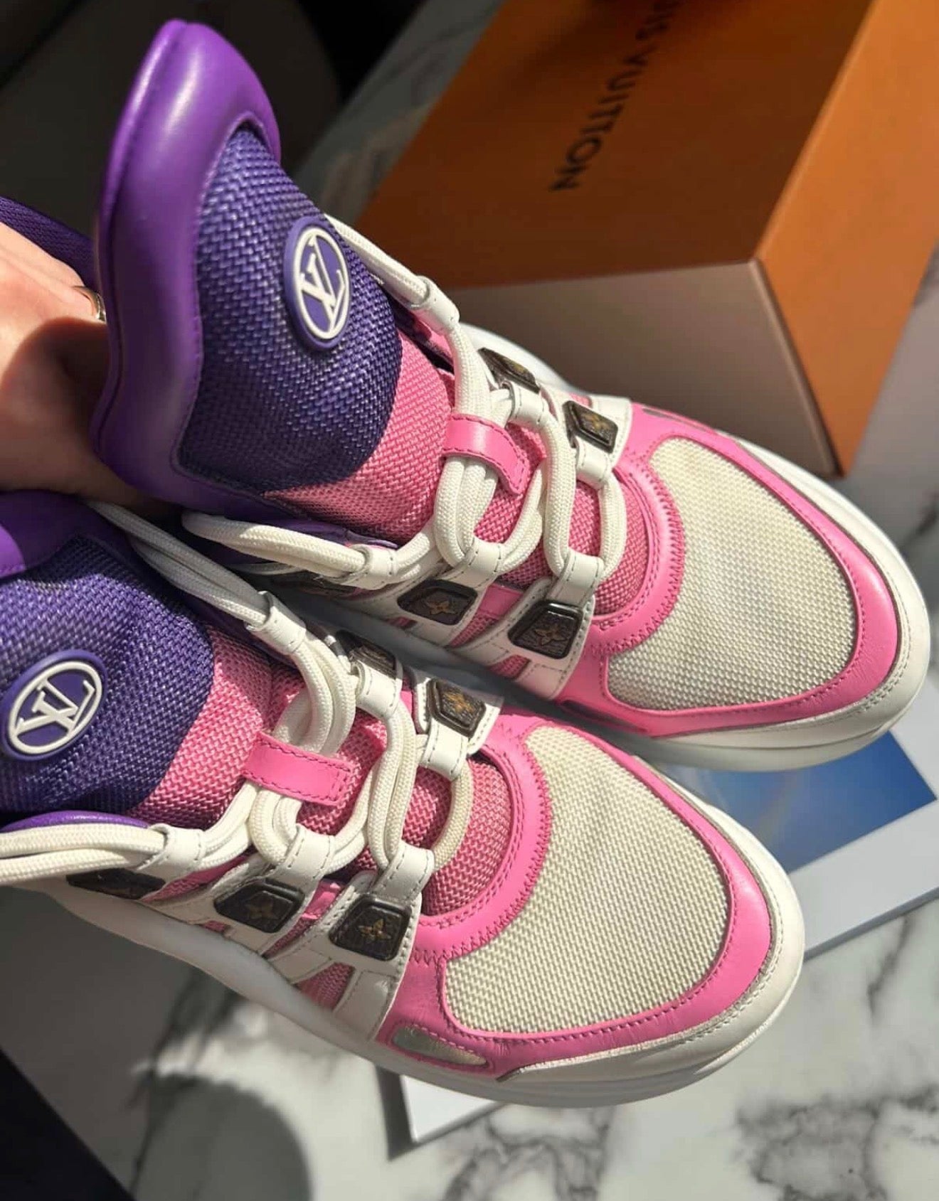 Authentic Louis Vuitton Archlight Sneakers Purple Pink Size 39 | Full Set with Receipt