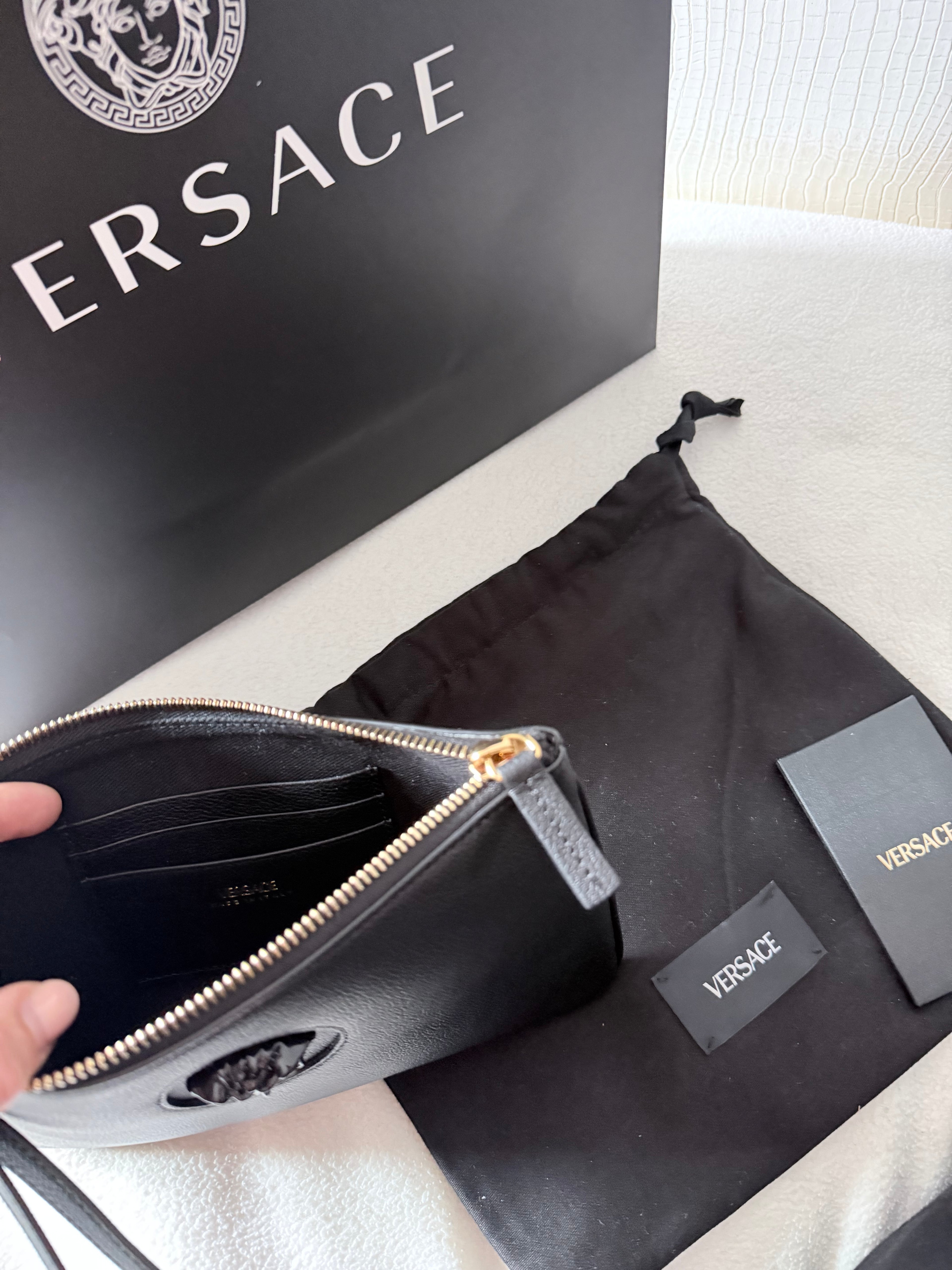 Luxury VERSACE Medusa Pouch – Brand New, Full Set with Invoice