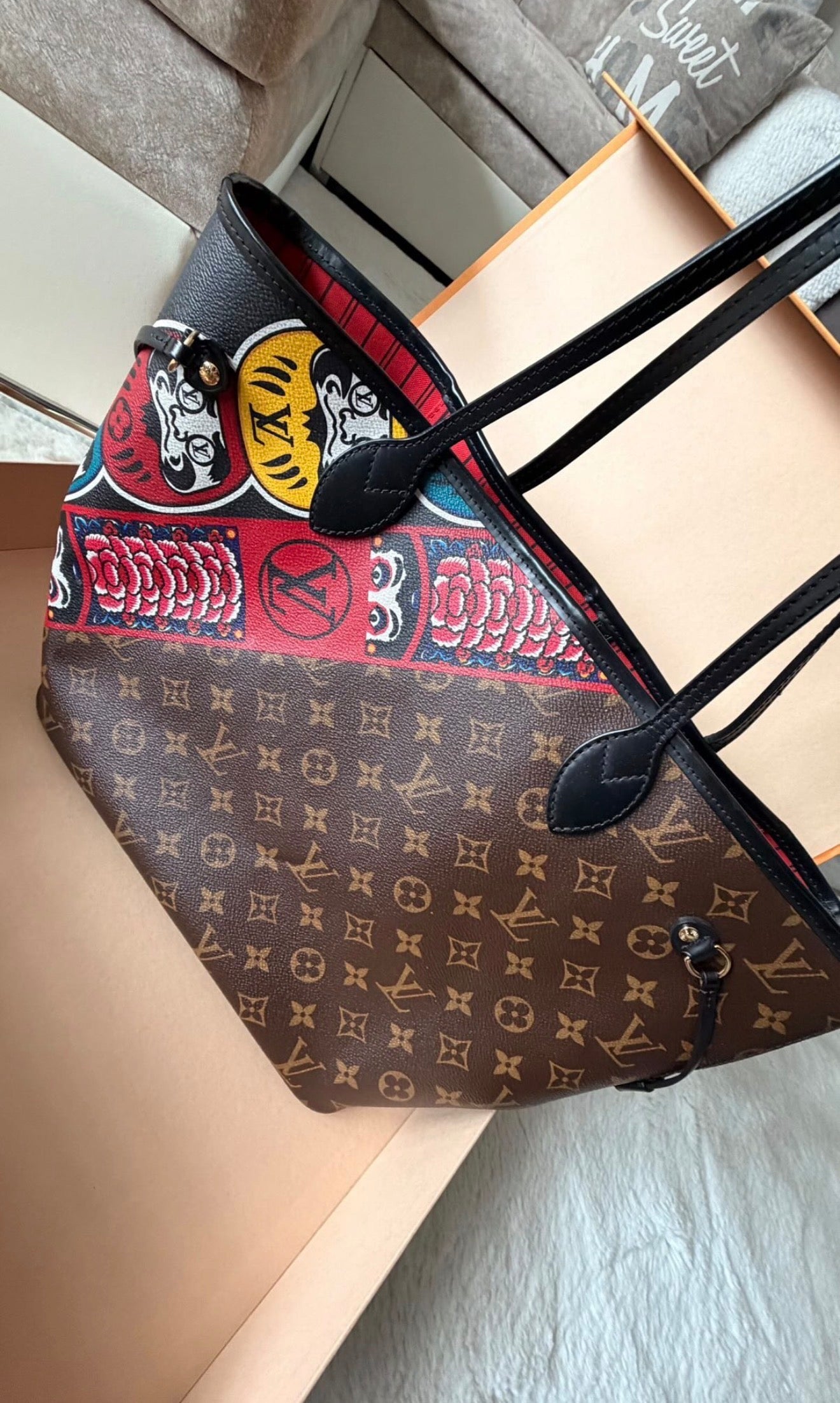 Louis Vuitton Neverfull MM Kabuki Kansai Yamamoto Limited Edition Tote Bag