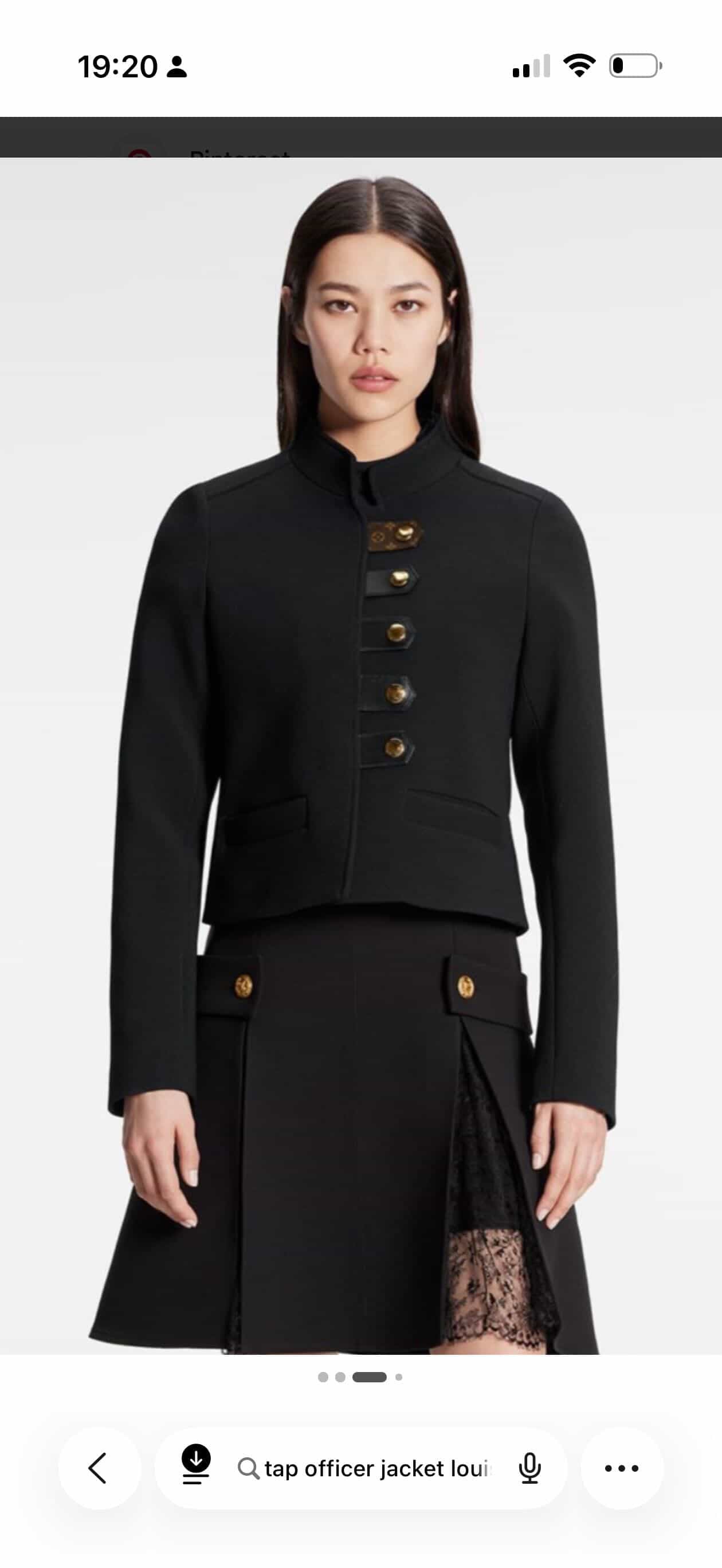 Louis Vuitton Officer Jacket in Black Wool & Silk – Iconic Monogram Lining – Size FR 40 Full Set/ Luxury Brands Malta