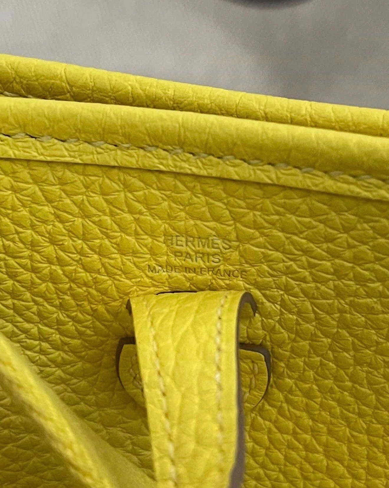 Authentic Hermès Evelyne 16 TPM Mini Crossbody Bag – Lime Yellow Clemence (Full Set)