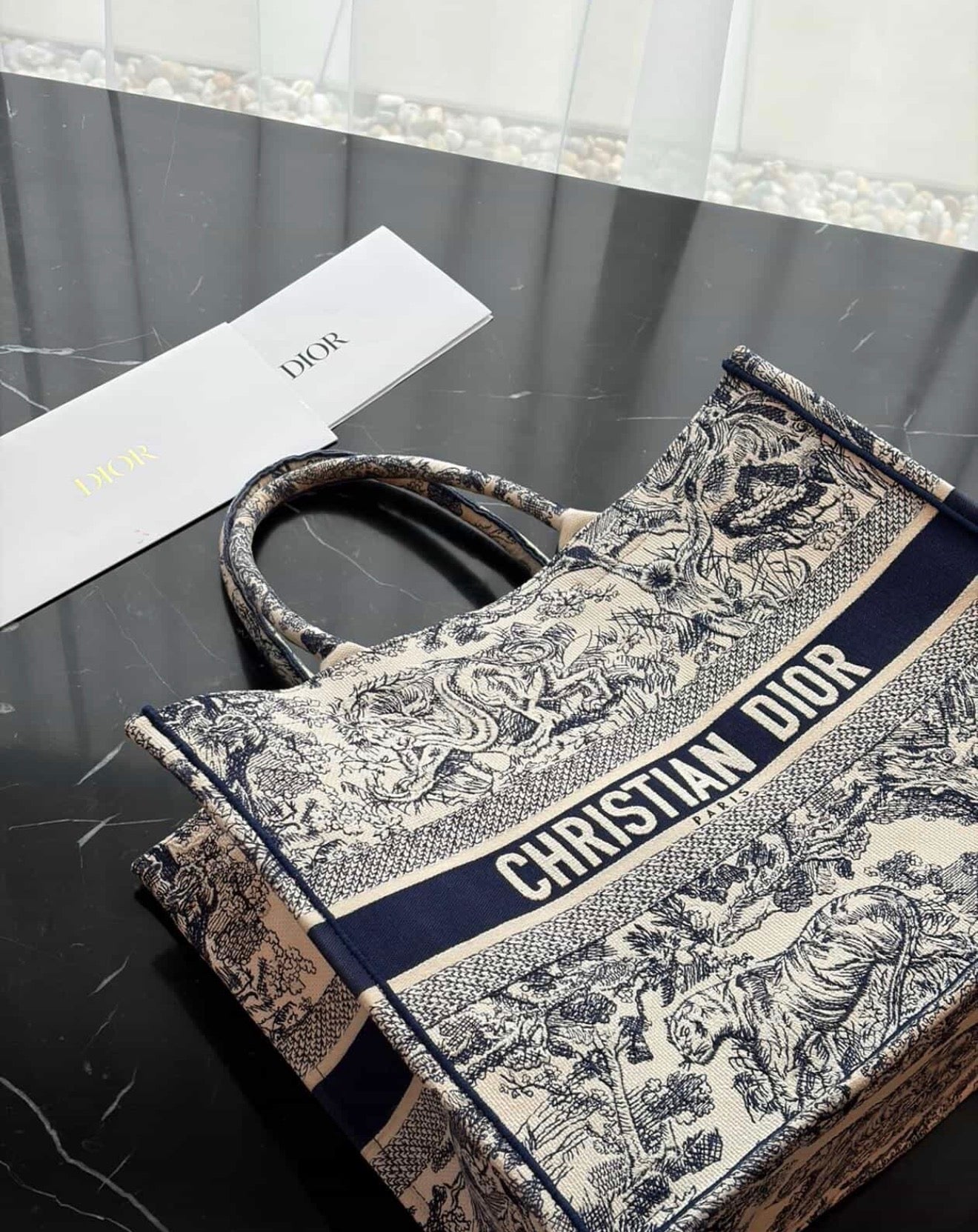 Dior Book Tote Medium Embroidered Canvas Bag – Like New