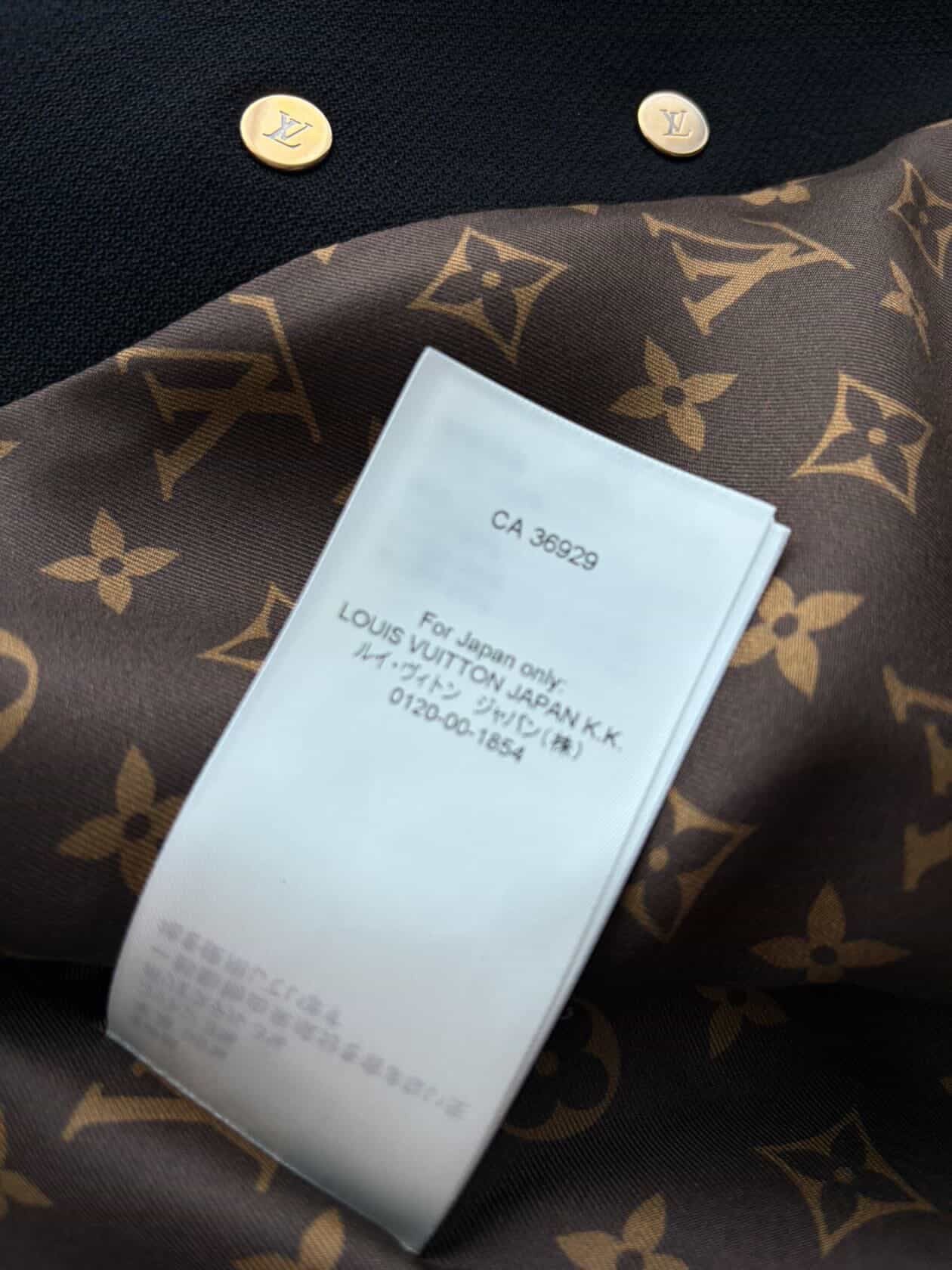 Louis Vuitton Officer Jacket in Black Wool & Silk – Iconic Monogram Lining – Size FR 40 Full Set/ Luxury Brands Malta