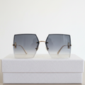 Dior 30Montaigne S7U Rimless Square Sunglasses – Silver & Blue-to-Clear Gradient