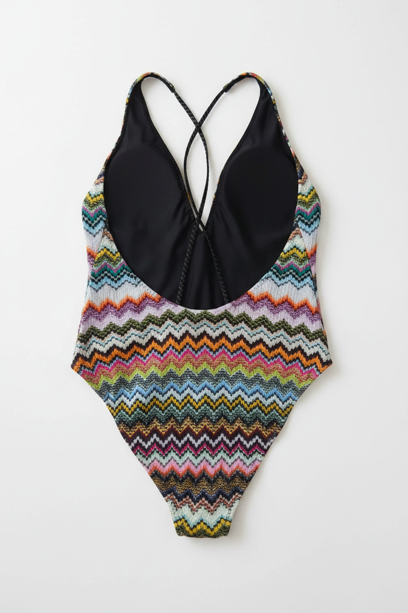 Missoni Zigzag Metallic One-Piece Swimsuit – Multicolor | Size IT 46 | New with Packaging
