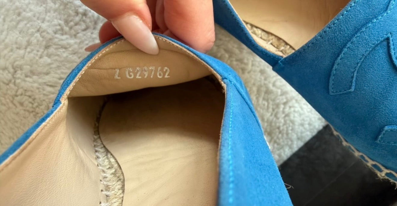 Chanel CC Suede Espadrilles in Cobalt Blue – Size 38 (With Dust Bags)