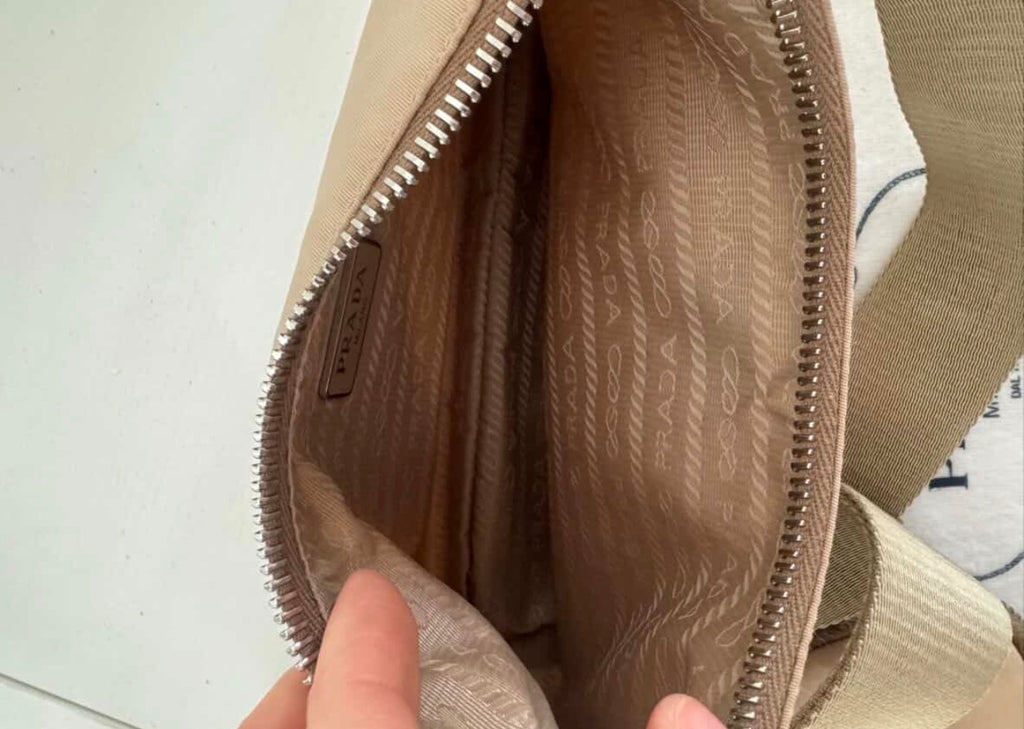 Prada Re-Edition 2005 Nylon Bag – Cammeo Beige (Full Set + Receipt)