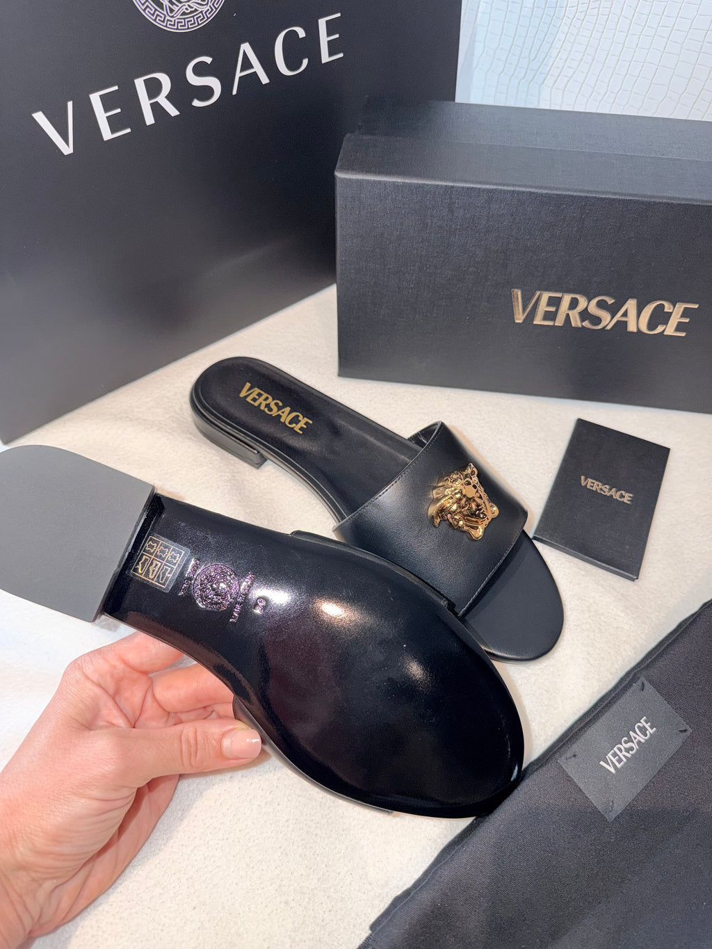 Versace Medusa Slides Full set size 39, Brand New/ Luxury Brands Malta