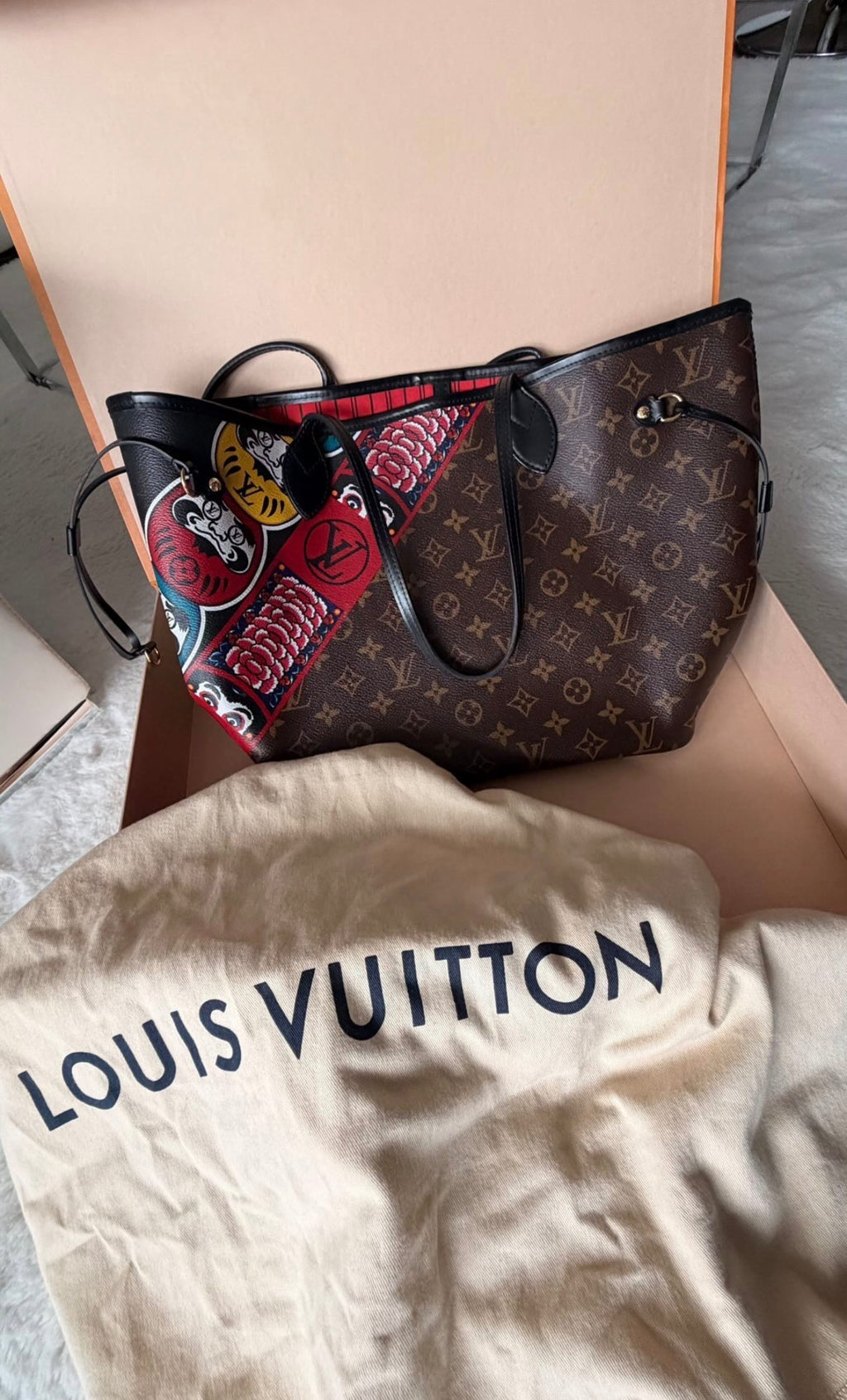 Louis Vuitton Neverfull MM Kabuki Kansai Yamamoto Limited Edition Tote Bag