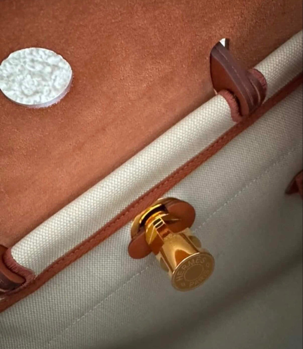 Hermès Herbag Zip 31 – Canvas & Leather – Full Set with Twilly & Rodeo Charmi