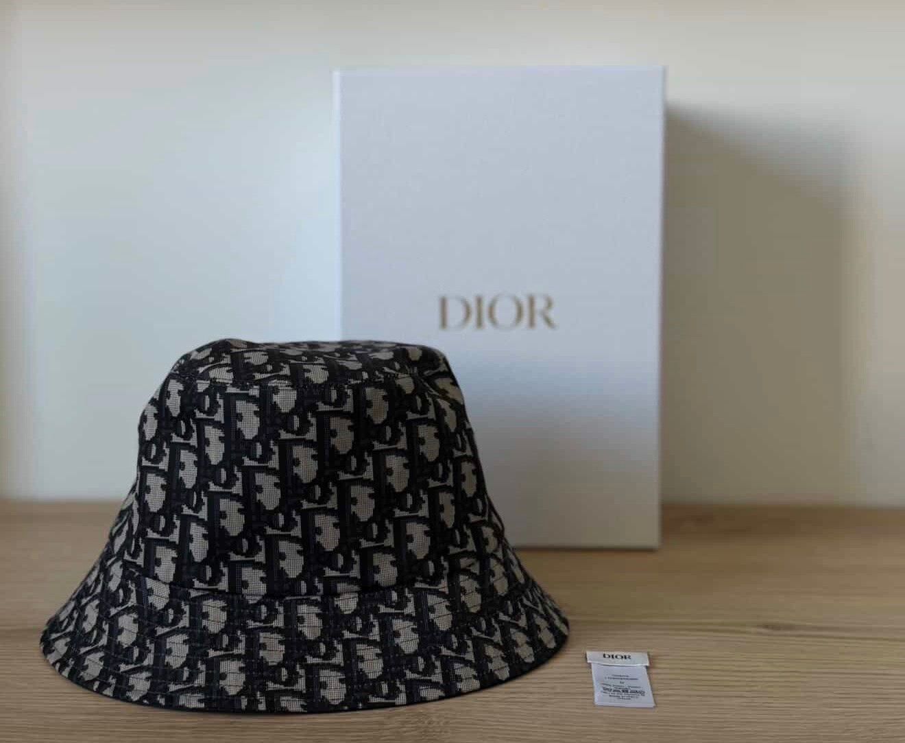 Dior Oblique Reversible Bucket Hat – Navy Blue & Beige Monogram