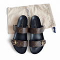 Louis Vuitton Bom Dia Flat Comfort Sandals – Monogram Canvas (Size 41)