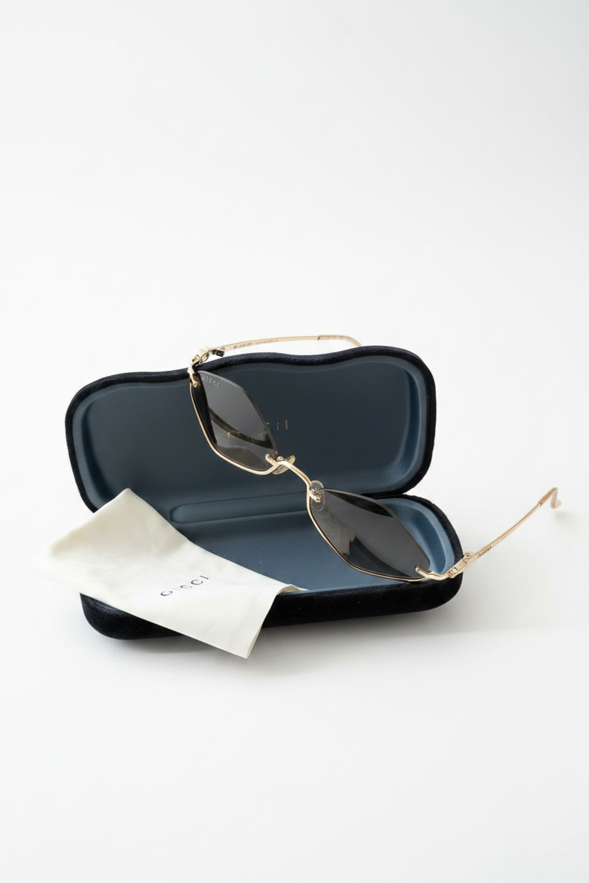 Gucci Rimless Geometric Sunglasses like new/ Pre Owned/ Luxury Brands Malta