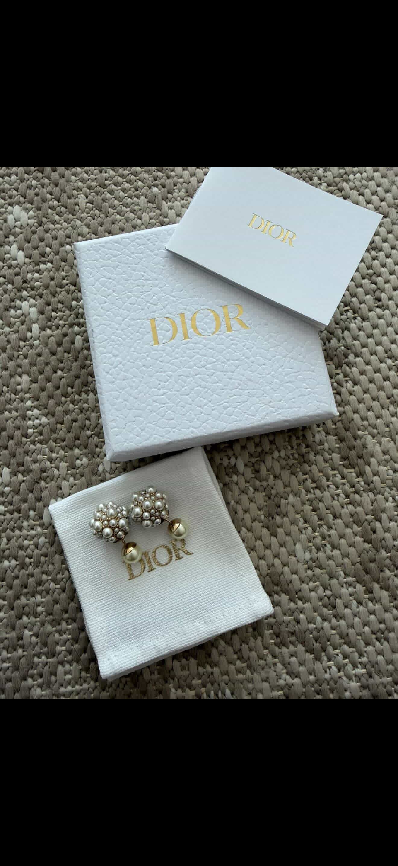 Dior Tribales Earrings – Gold-Finish & White Resin Pearls / Pre Owned / Luxury Brands Malta