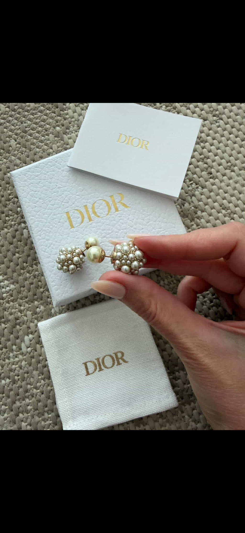Dior Tribales Earrings – Gold-Finish & White Resin Pearls / Pre Owned / Luxury Brands Malta