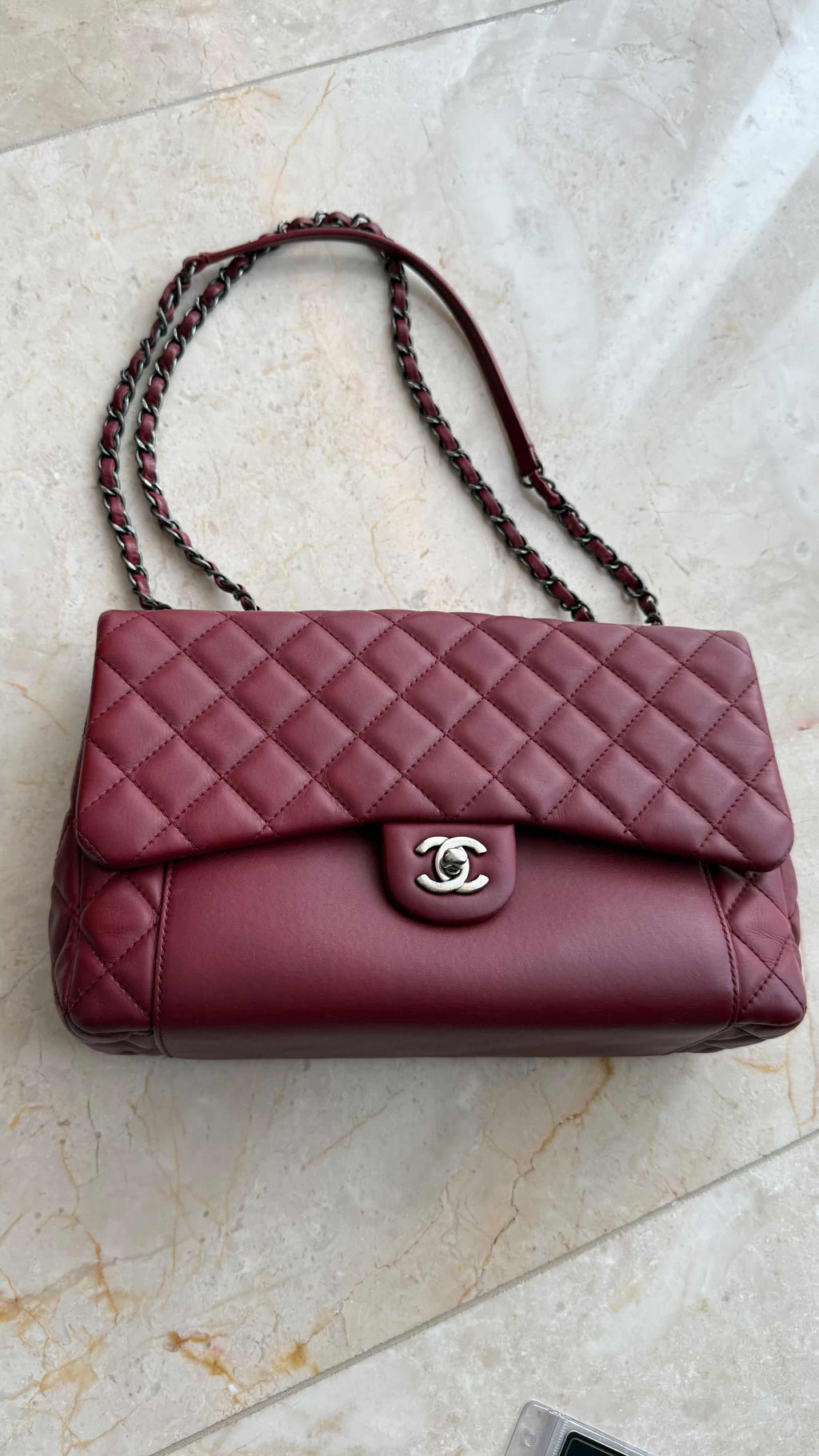 Chanel Classic Medium Double Flap Bag – Bordeaux with Ruthenium Hardware