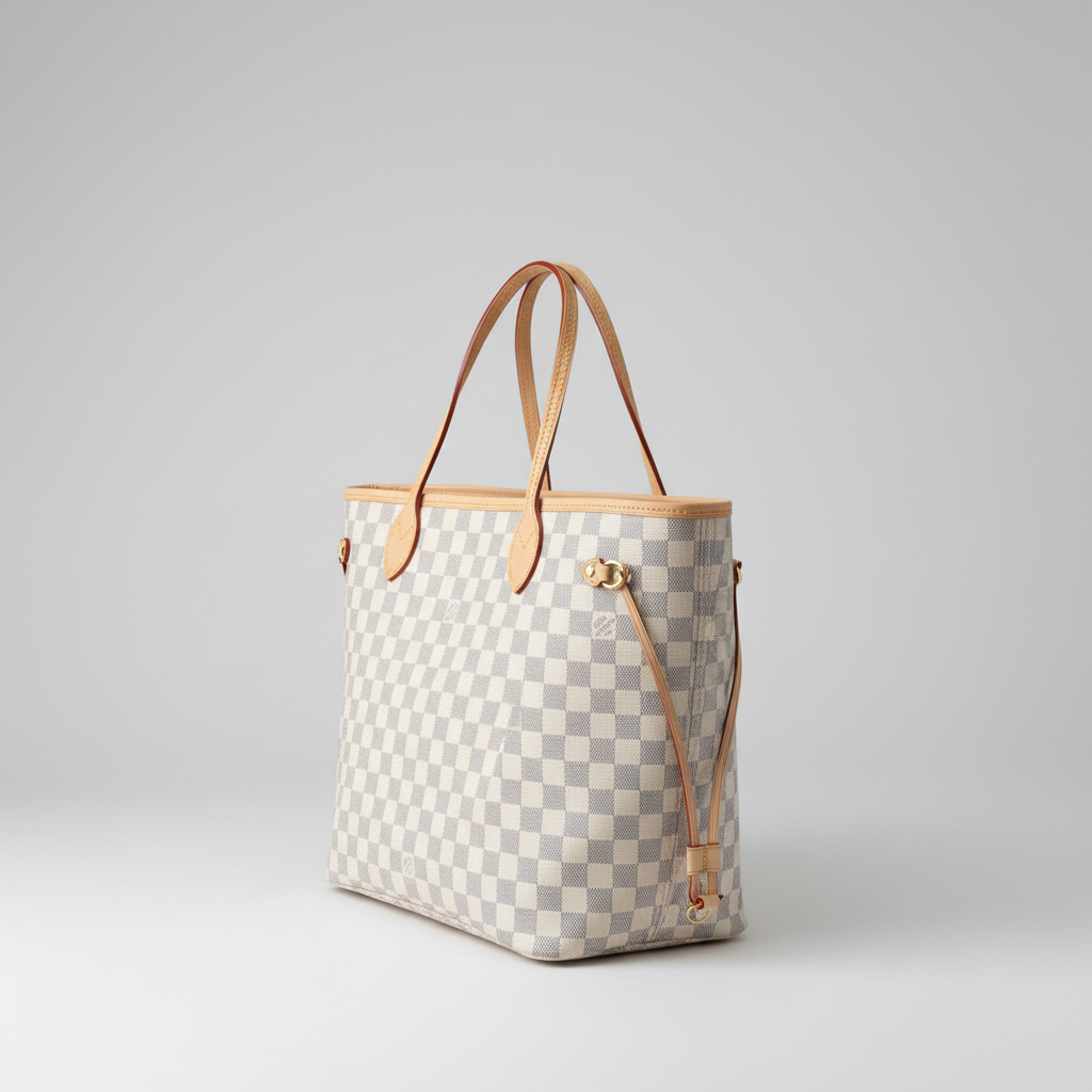 LV Neverfull MM Damier Azur – štúdiová fotka