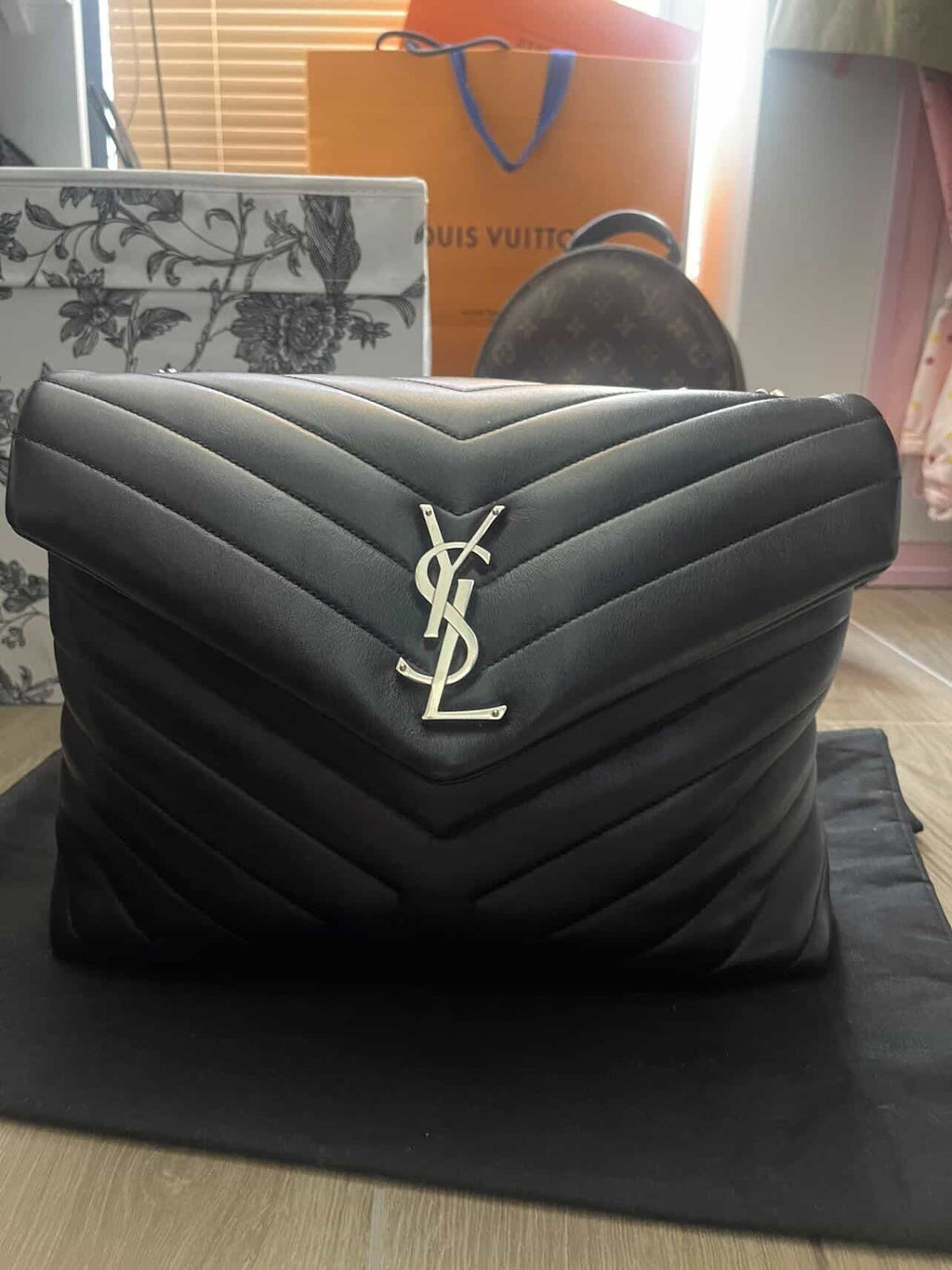 Saint Laurent Loulou Medium – Black Quilted Leather with Silver Hardware/ Luxury Brands Malta/ Pre Owned Luxury Brands