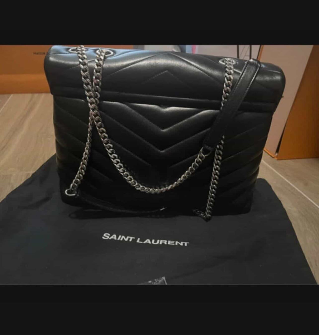 Saint Laurent Loulou Medium – Black Quilted Leather with Silver Hardware/ Luxury Brands Malta/ Pre Owned Luxury Brands