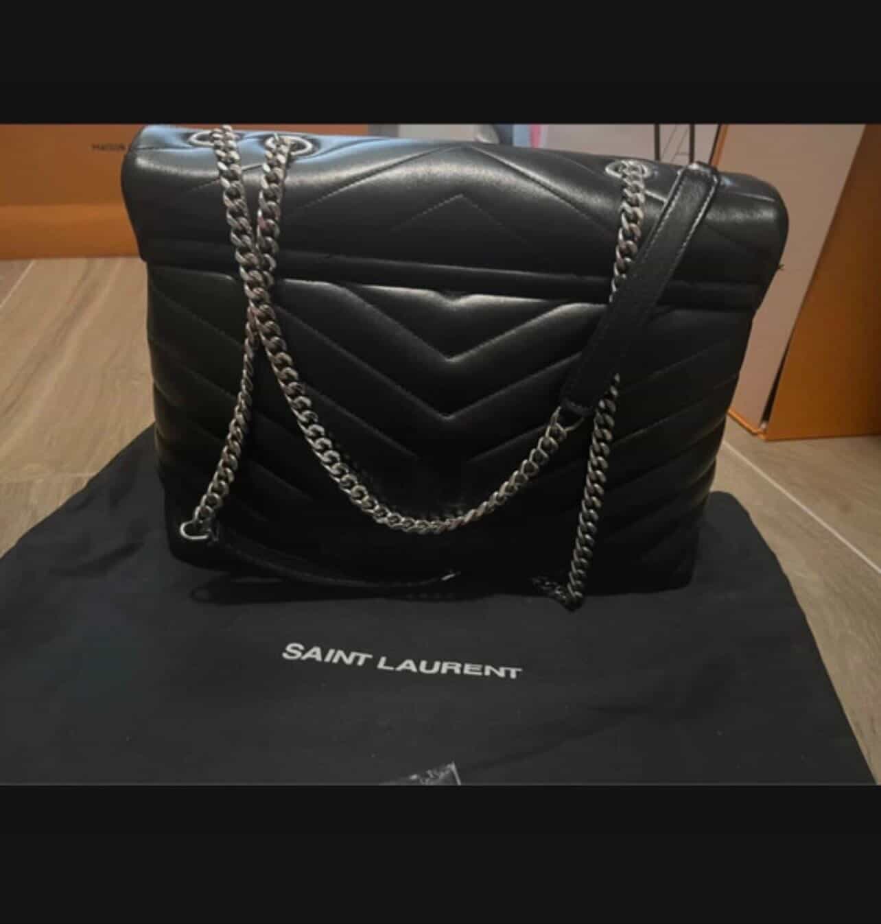 Saint Laurent Loulou Medium – Black Quilted Leather with Silver Hardware/ Luxury Brands Malta/ Pre Owned Luxury Brands