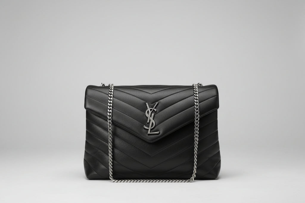 Saint Laurent Loulou Medium – Black Quilted Leather with Silver Hardware/ Luxury Brands Malta/ Pre Owned Luxury Brands