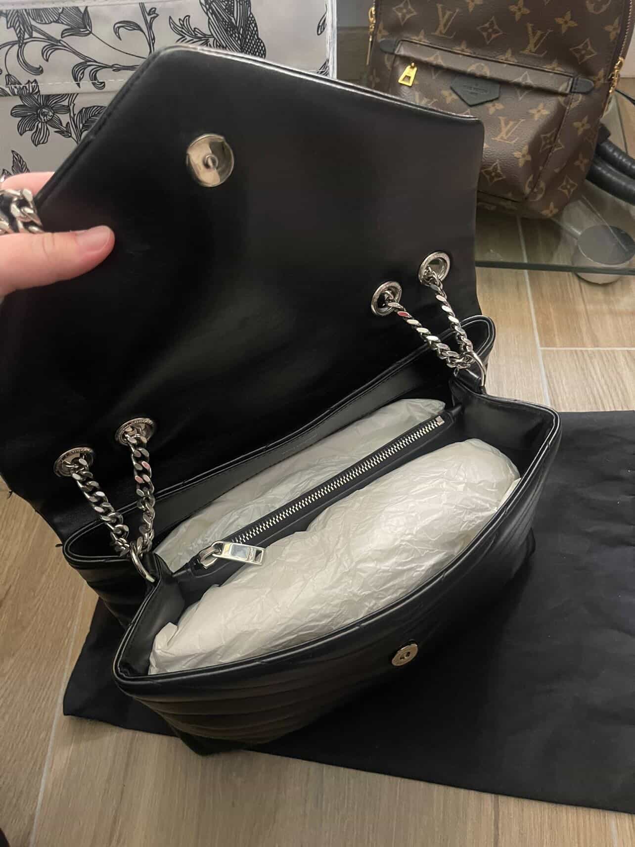 Saint Laurent Loulou Medium – Black Quilted Leather with Silver Hardware/ Luxury Brands Malta/ Pre Owned Luxury Brands