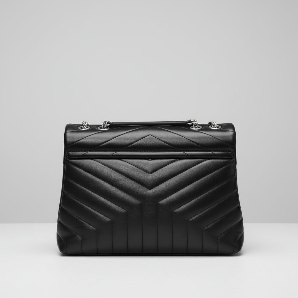 Saint Laurent Loulou Medium – Black Quilted Leather with Silver Hardware/ Luxury Brands Malta/ Pre Owned Luxury Brands