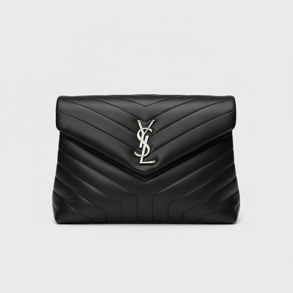 Saint Laurent Loulou Medium – Black Quilted Leather with Silver Hardware/ Luxury Brands Malta/ Pre Owned Luxury Brands